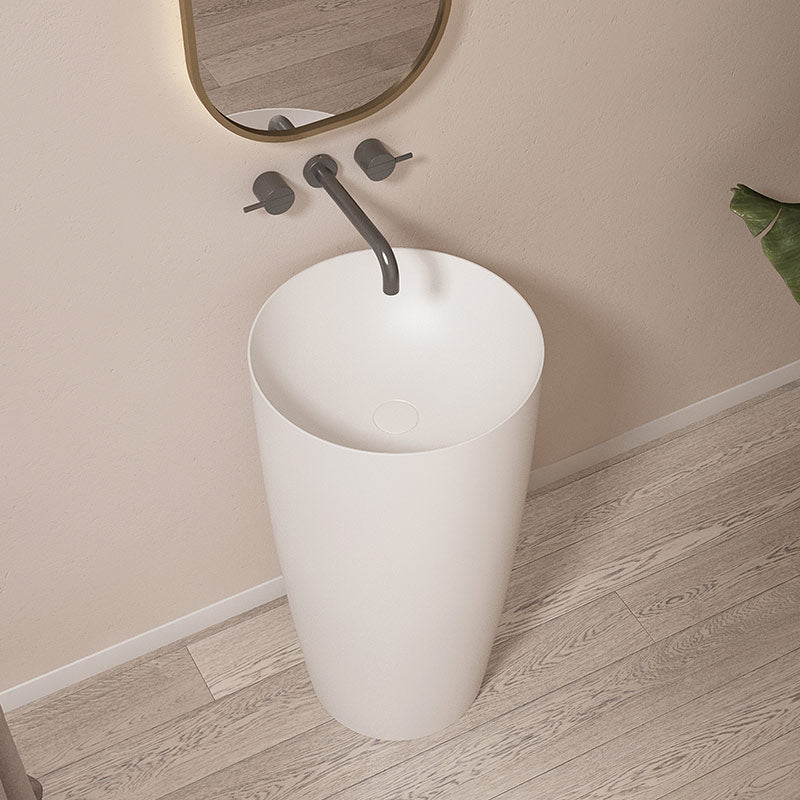Vena 450mm Round Solid Surface Stone Freestanding Pedestal - Acqua Bathrooms