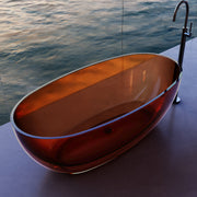 Vetra 1700mm Amber Translucent Resin Stone Freestanding Bath Tub - Acqua Bathrooms