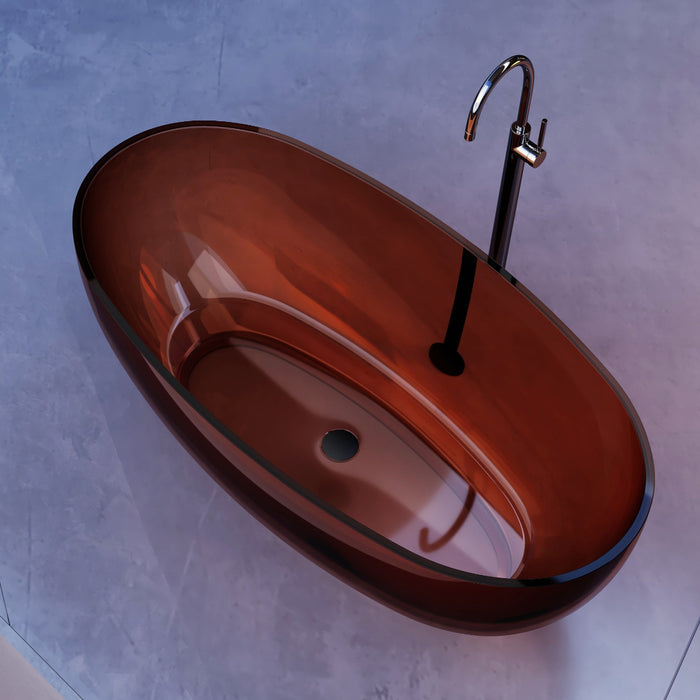 Vetra 1700mm Amber Translucent Resin Stone Freestanding Bath Tub - Acqua Bathrooms