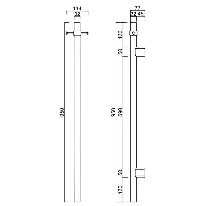 Mica French Gold Vertical Heated Towel Rail