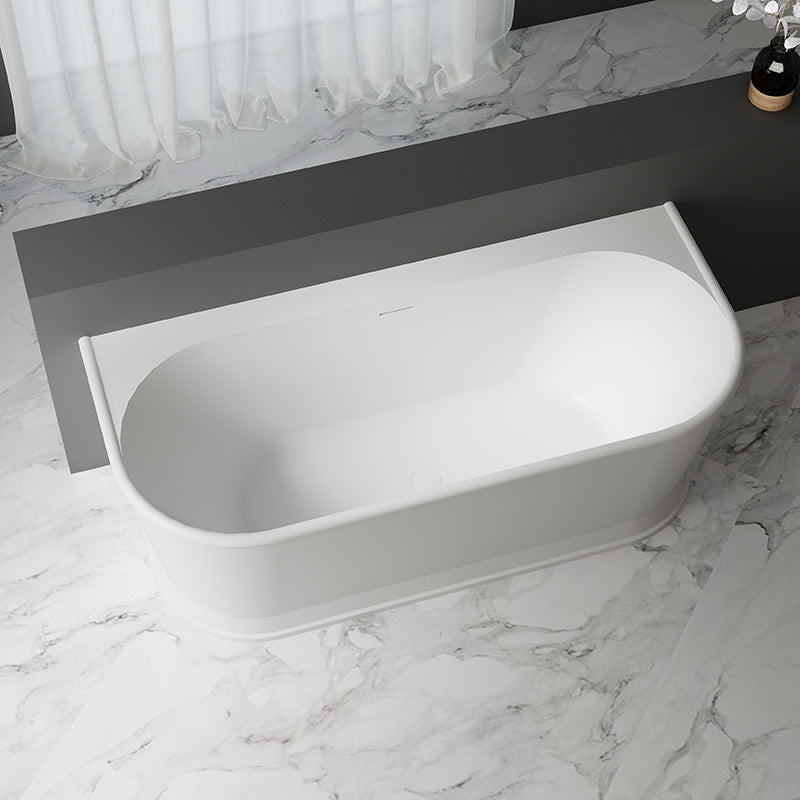 Victoria Hampton 1700mm Back to Wall Matte White Oval Freestanding Bath