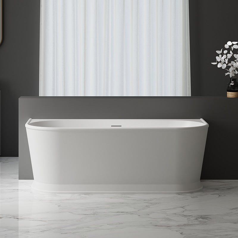 Victoria Hampton 1700mm Back to Wall Matte White Oval Freestanding Bath