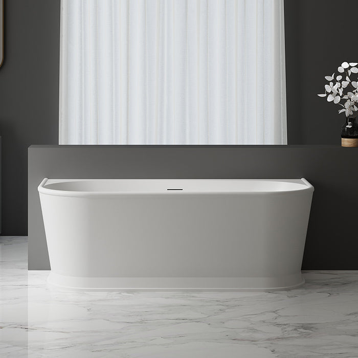 Victoria Hampton 1700mm Back to Wall Gloss White Oval Freestanding Bath