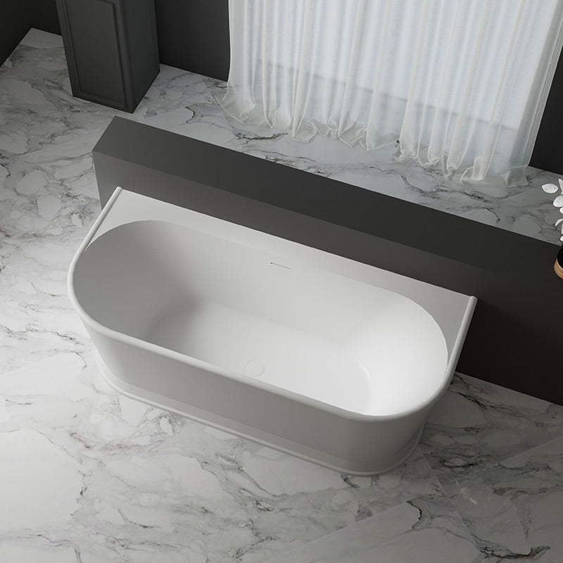 Victoria Hampton 1700mm Back to Wall Matte White Oval Freestanding Bath