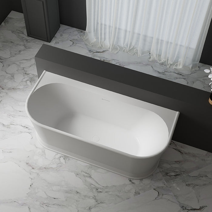 Victoria Hampton 1700mm Back to Wall Gloss White Oval Freestanding Bath