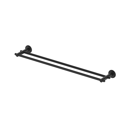 Mica Matte Black Heritage Double Towel Rail - 600mm - Acqua Bathrooms