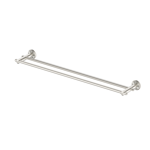 Mica Brushed Nickel Heritage Double Towel Rail - 600mm - Acqua Bathrooms