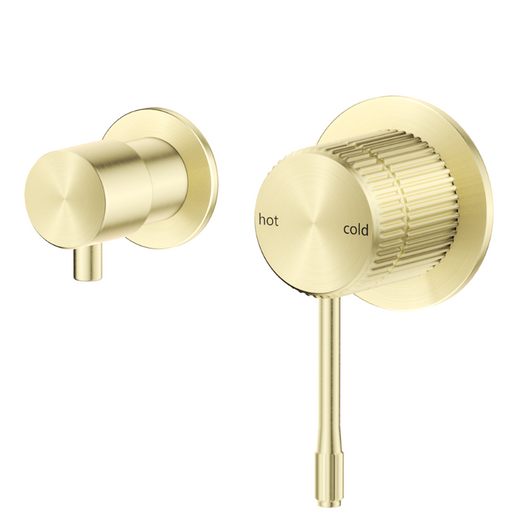 Mica French Gold Fluted Shower Mixer Diverter - Sideways - Acqua Bathrooms