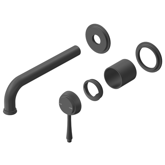 Mica Matte Black Heritage Wall-Spout Combo - TRIM KIT ONLY