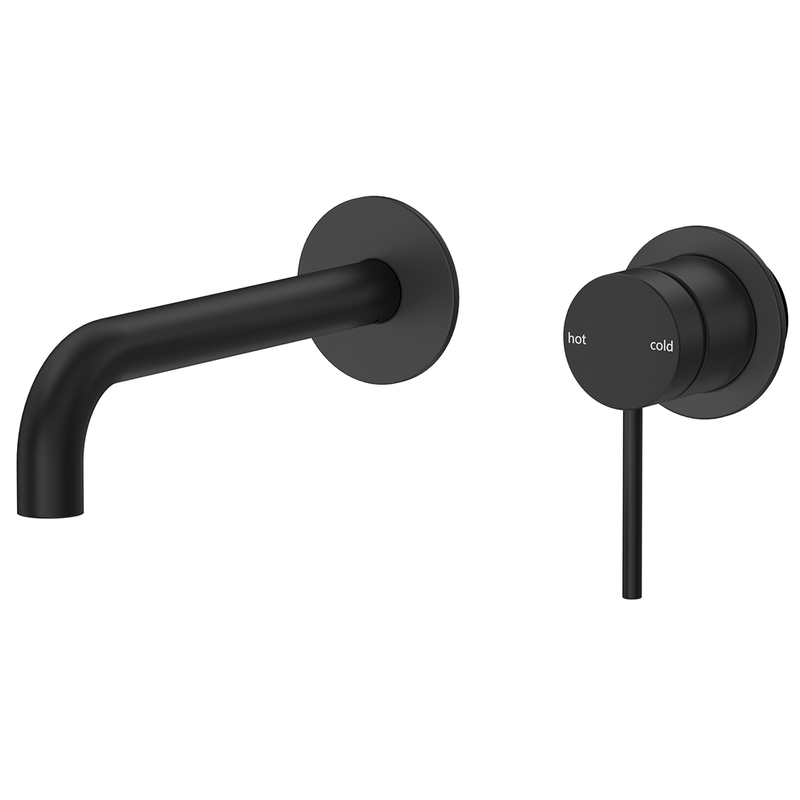 Mica Matte Black Wall-Spout Combo - Curved Spout - 2P - Trim Kit Only