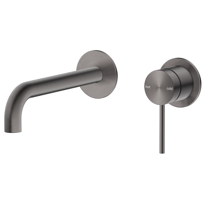 Mica Gun Metal Wall-Spout Combo - Curved Spout - 2P - Trim Kit Only