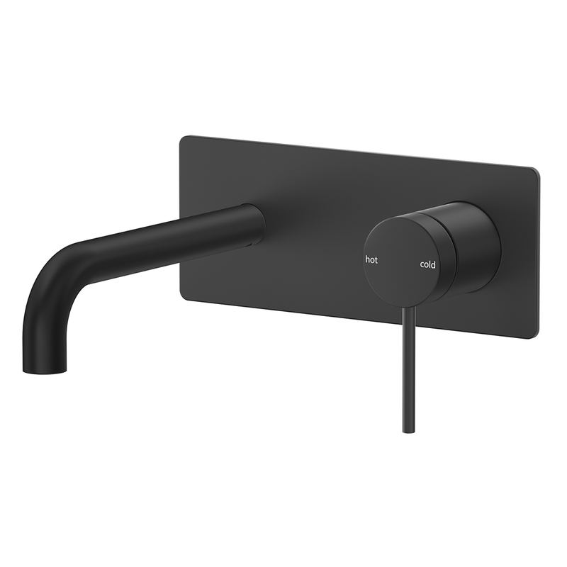 Mica Matte Black Wall-Spout Combo - Curved Spout - 1P - Trim Kit Only