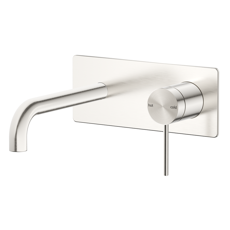 Mica Brushed Nickel Wall-Spout Combo - Curved Spout - 1P - Trim Kit Only