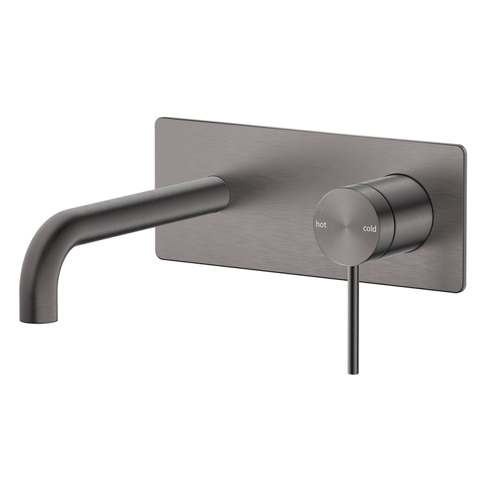 Mica Gun Metal Wall-Spout Combo - Curved Spout - 1P - Trim Kit Only