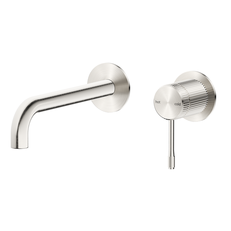Mica Fluted Brushed Nickel Wall-Spout Combo