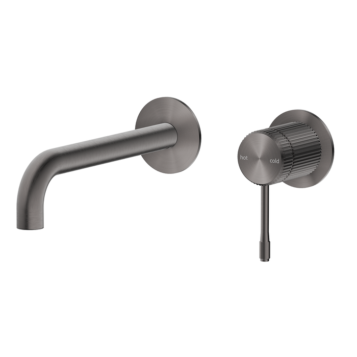 Mica Fluted Gun Metal Wall-Spout Combo