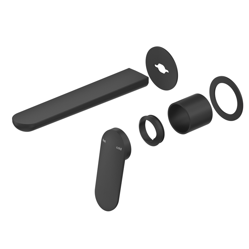 Lantra Matte Black Wall-Spout Combo - 2P - Trim Kit Only