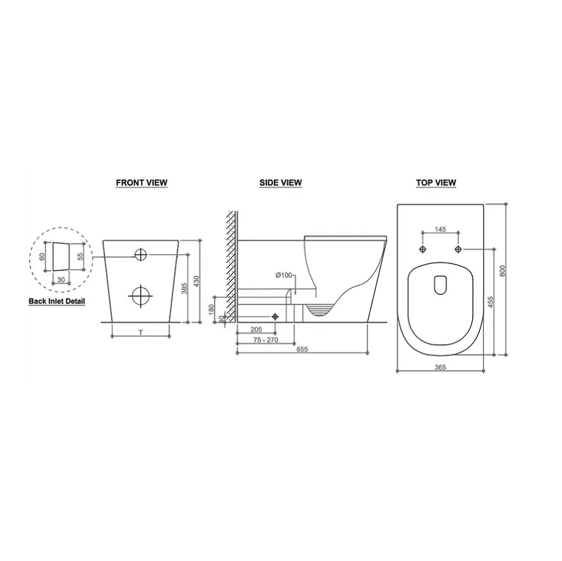Wellness Rimless Care In Wall Toilet Suite Pan