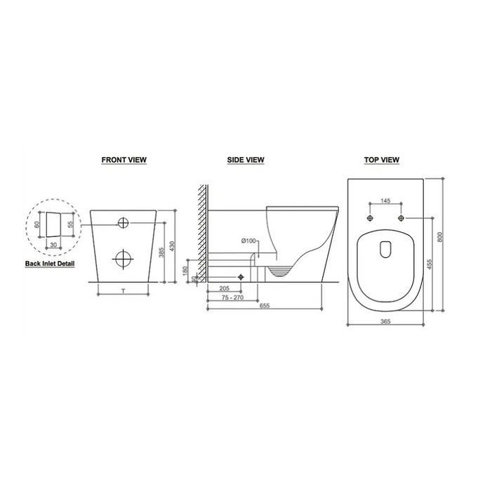 Wellness Rimless Care In Wall Toilet Suite Pan