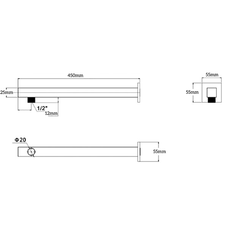 Cresta Chrome Wall Shower Arm