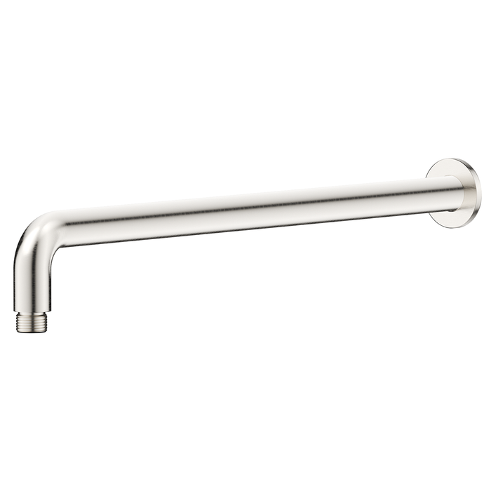 Mica Brushed Nickel Wall Shower Arm - 450mm - Curved