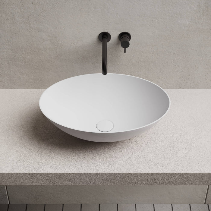 Zara 500mm Solid Surface Stone Oval Above Counter Basin