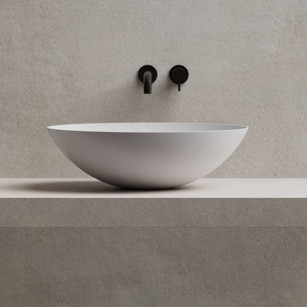 Zara 500mm Solid Surface Stone Oval Above Counter Basin