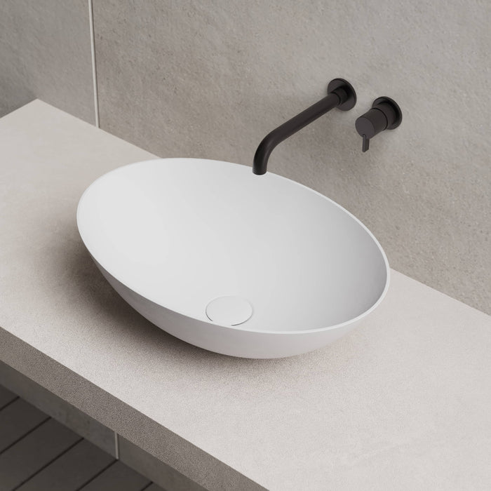 Zara 500mm Solid Surface Stone Oval Above Counter Basin