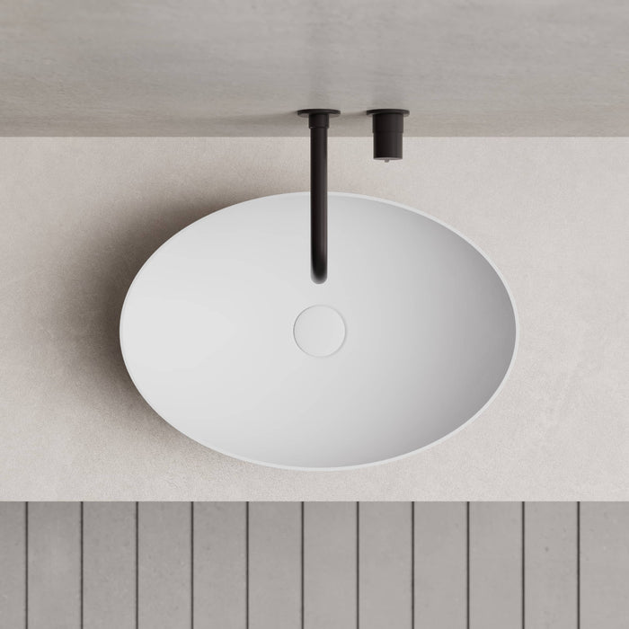 Zara 500mm Solid Surface Stone Oval Above Counter Basin