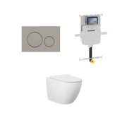 Geberit Voghera In Wall Toilet Suite Package - Round Gun Metal Button - Acqua Bathrooms