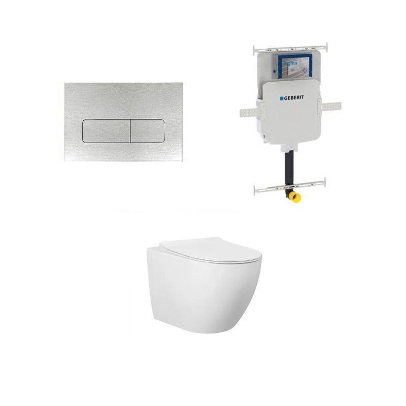 Geberit Voghera In Wall Toilet Suite Package - Brushed Nickel - Acqua Bathrooms
