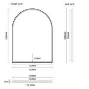 Arched Touchless 750 x 1000mm Back-Lit Brushed Gold LED Mirror - Three Light Temperatures - Acqua Bathrooms