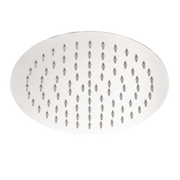 Classic Brushed Nickel 250mm Slim Round Shower Head - Acqua Bathrooms
