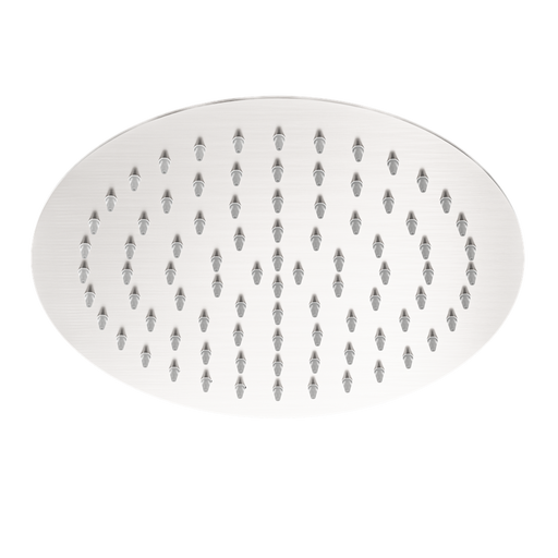 Classic Brushed Nickel 250mm Slim Round Shower Head - Acqua Bathrooms