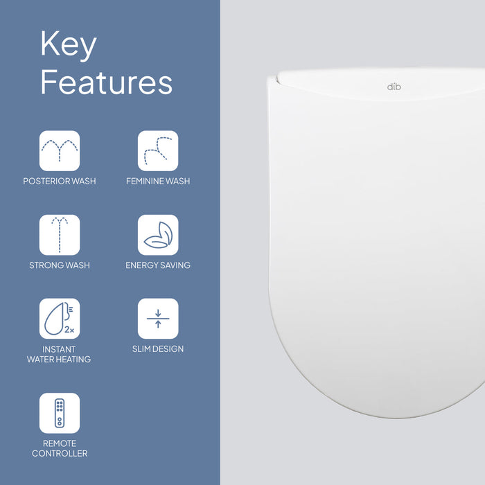 DIB U850R Slim Electric Bidet Dual Wash - Acqua Bathrooms