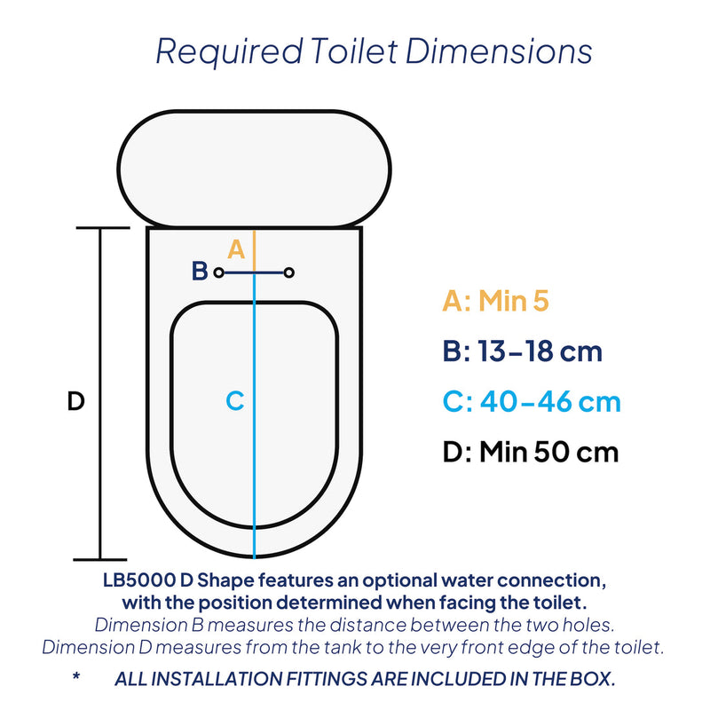 Luelue D Shaped Toilet Bidet Seat - Right Water Inlet - Acqua Bathrooms