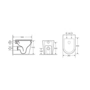 Cesena Vortex Matte Black Rimless Tornado In Wall Toilet Suite Pan - Acqua Bathrooms