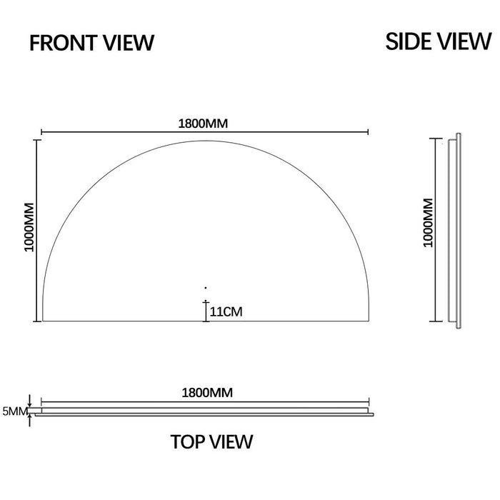Arched Touchless 1800 x 1000 LED Mirror - Three Light Temperatures - Acqua Bathrooms