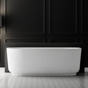 Elara 1500mm Matte White Back to Wall Designer Round Freestanding Bath - Acqua Bathrooms