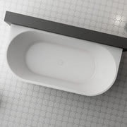 Elara 1500mm Matte White Back to Wall Designer Round Freestanding Bath - Acqua Bathrooms