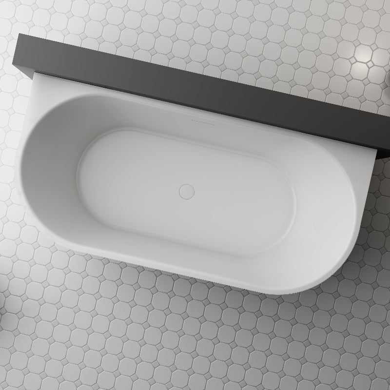 Elara 1500mm Matte White Back to Wall Designer Round Freestanding Bath - Acqua Bathrooms