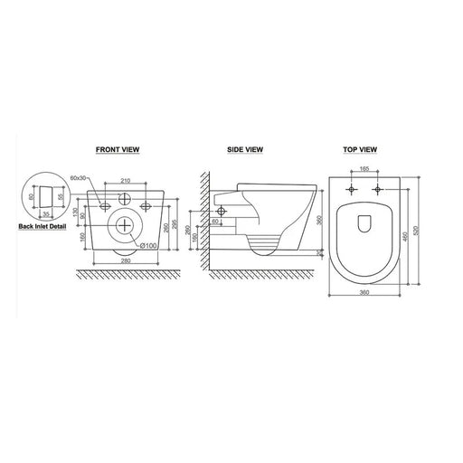 Alzano Rimless Wall Hung Toilet Suite Pan - Acqua Bathrooms