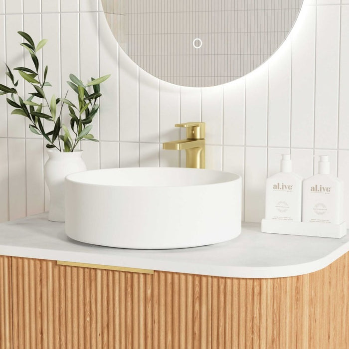 Otti | Bondi 750 Curved Wooland Oak Fluted Wall Hung Vanity - Acqua Bathrooms