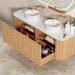 Otti | Bondi 1500 Curved Double Woodland Oak Fluted Wall Hung Vanity - Acqua Bathrooms
