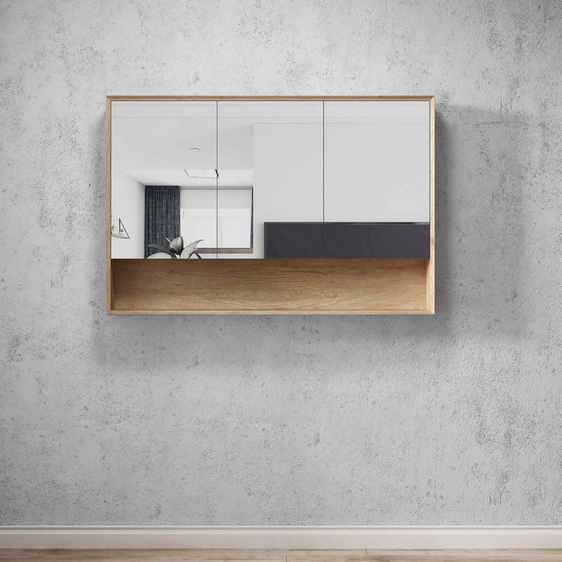 Byron 1200 Natural Oak Shaving Cabinet - Acqua Bathrooms