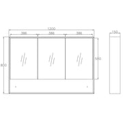 Byron 1200 Natural Oak Shaving Cabinet - Acqua Bathrooms