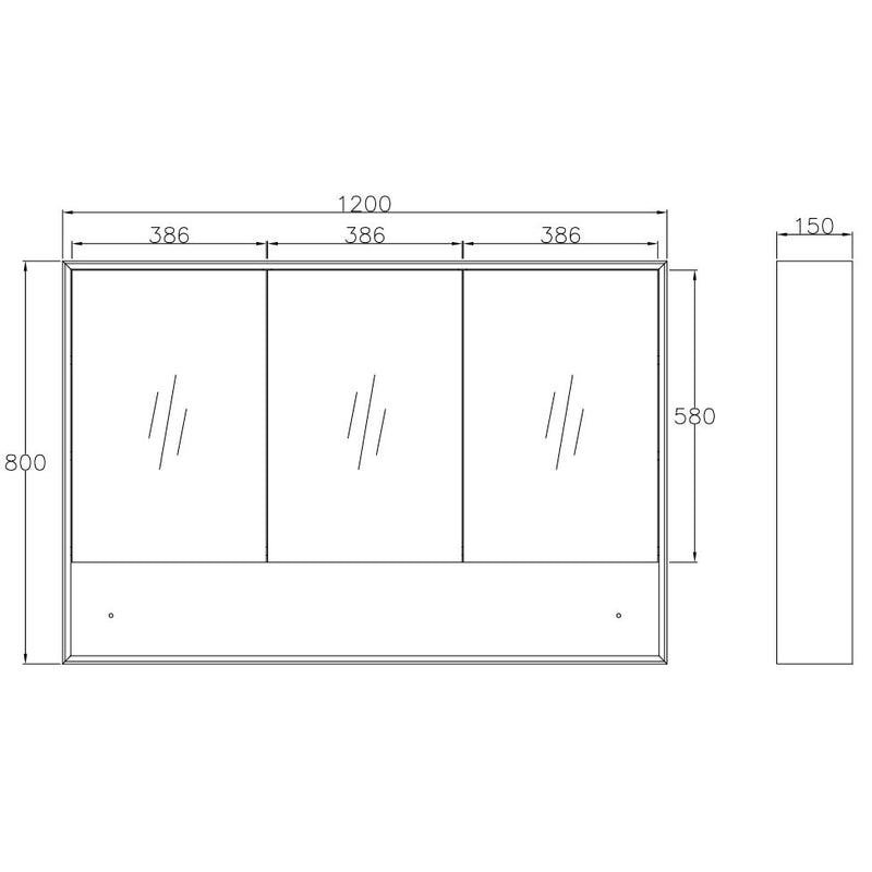 Byron 1200 Natural Oak Shaving Cabinet - Acqua Bathrooms
