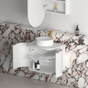 Hampshire 600mm Curved Matte White Wall Hung Vanity - Acqua Bathrooms