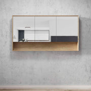 Byron 1500 Natural Oak Shaving Cabinet - Acqua Bathrooms