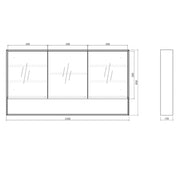 Byron 1500 Natural Oak Shaving Cabinet - Acqua Bathrooms